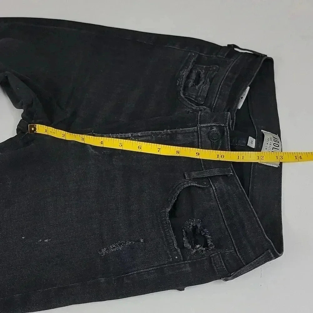 Agolde Sophie High Rise Skinny Crop Temple Washed Black Distressed Jeans REVOLVE - Picture 7 of 16
